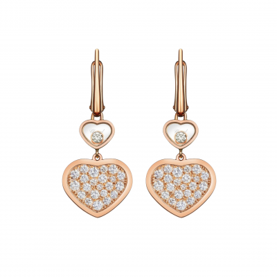 Chopard Happy Hearts 837482-5009 EARRINGS ROSE GOLD, DIAMONDS