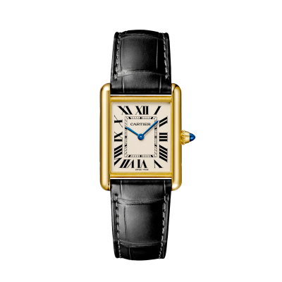 Cartier Tank Louis Cartier WGTA0067 Großes Quarzwerk, 18K Gelbgold, Leder