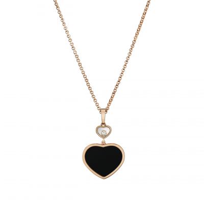 Chopard Happy Hearts 797482-5201 FÜGGŐ RÓZSAARANY, GYÉMÁNT, ÓNIX 45CM