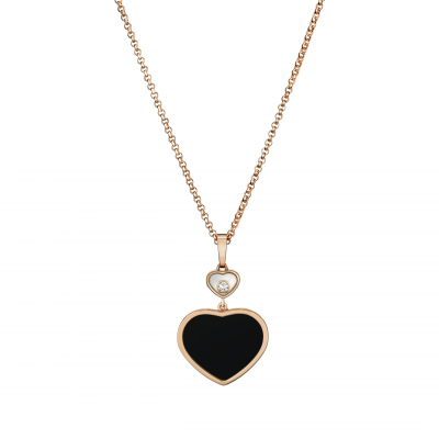 Chopard Happy Hearts 797482-5201 PENDANT ROSE GOLD, DIAMOND, ONYX