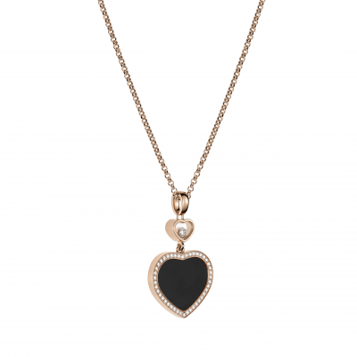 Chopard Happy Hearts 45 CM 79A074-5201 ANHÄNGER ROSÉGOLD, DIAMANTEN, ONYX