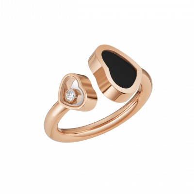 Chopard Happy Hearts 829482-5208 RING ROSÉGOLD DIAMANT ONYX