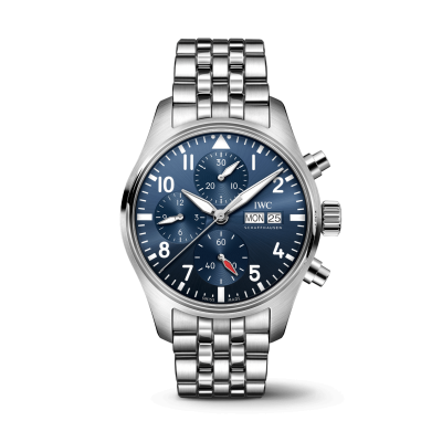 IWC Schaffhausen Pilot 's Watch IW388102 41 mm, acél tok és szíj, kék számlap