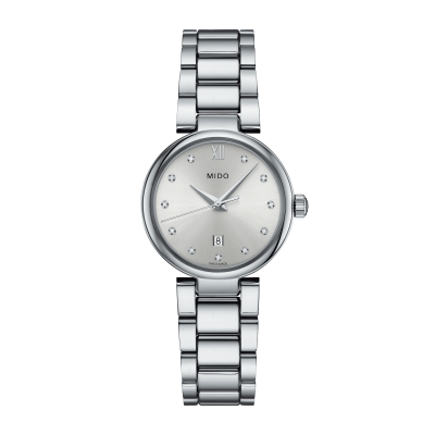 Mido Baroncelli Donna M0222101103600 29mm Quarzstahlgehäuse mit Stahlschließe