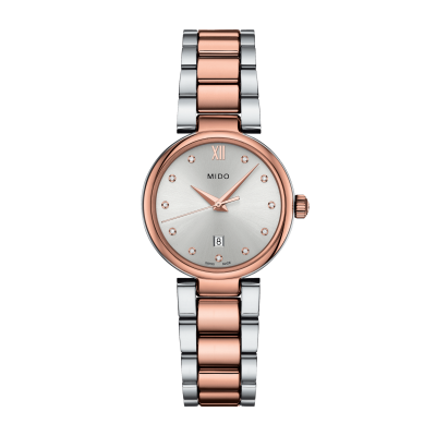 Mido Baroncelli Donna M0222102203600 29mm Quarzstahlgehäuse mit Stahlschließe