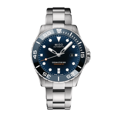 Mido Ocean Star 600 Chronometer M0266081104101 43,5mm Stahlgehäuse Stahlschließe Super-Luminova®