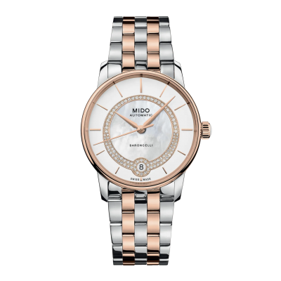 Mido Baroncelli Lady Necklance M0378072203100 33 mm steel and gold case PVP, steel buckle