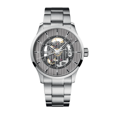 Mido Multifort Skeleton Vertigo M0384361103100 42mm Stahlgehäuse Stahlschnalle skelettiert