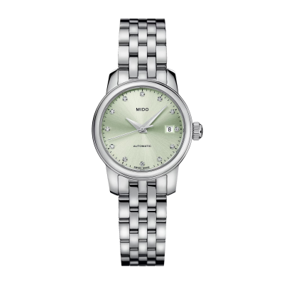 Mido Baroncelli Lady twenty five M0390071109600 25mm steel case with steel clasp with diamonds