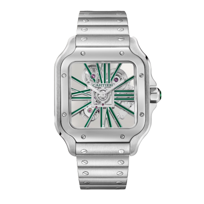 Cartier Santos de Cartier Skeleton watch Large model WHSA0028 40mm acél tok acél, és plusz bőr szíj
