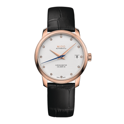 Mido Baroncelli Heritage Lady M0272083603600 34mm stainless steel case  rose gold PVD coating