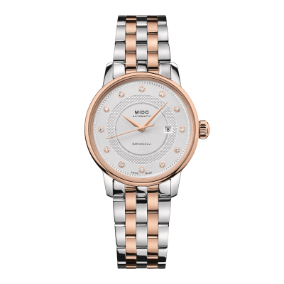 Mido Baroncelli Signature Lady M0372072203601 30mm Edelstahlgehäuse mit Stahlschließe PVD