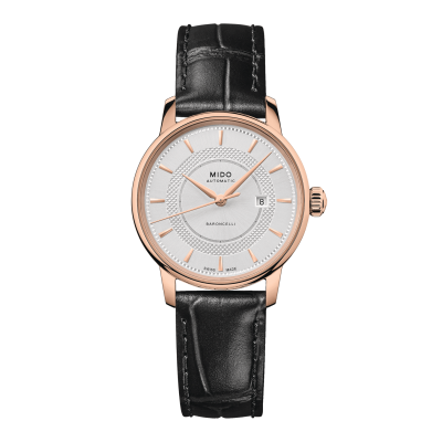 Mido Baroncelli Signature M0372073603101 30mm Edelstahlgehäuse mit Lederarmband PVD