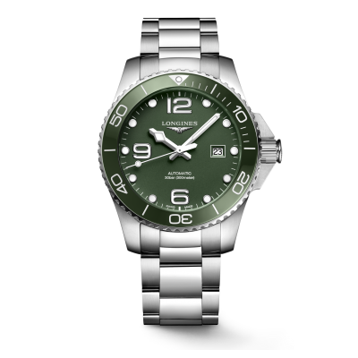 Longines HydroConquest L37824066 43mm steel case steel buckle green dial