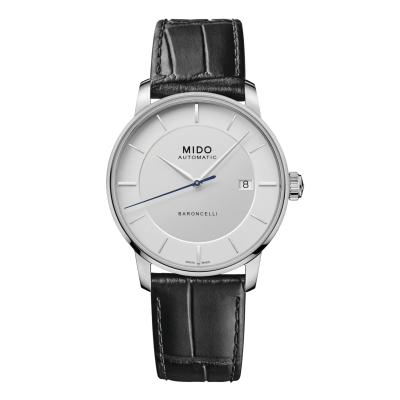 Mido Baroncelli Signature M0374071603100 39-mm-Edelstahl-Lederarmband