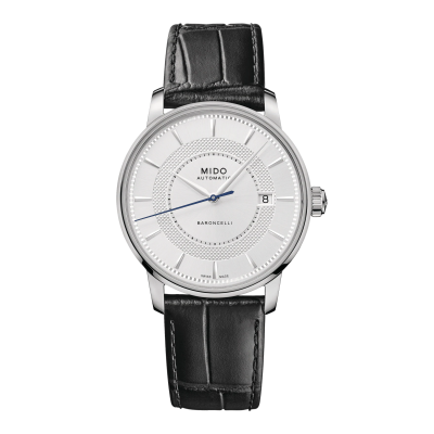 Mido Baroncelli Signature M0374071603101 39mm stainless steel leather strap