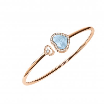 Chopard Happy Hearts 85A074-5343 Karperec, rózsaarany, gyémántok, türkiz gyöngyház