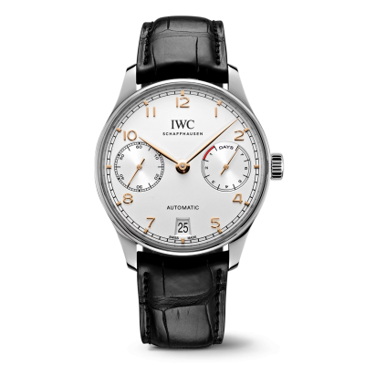 IWC Schaffhausen Portugieser Automatic IW500704 42mm steel case with leather strap