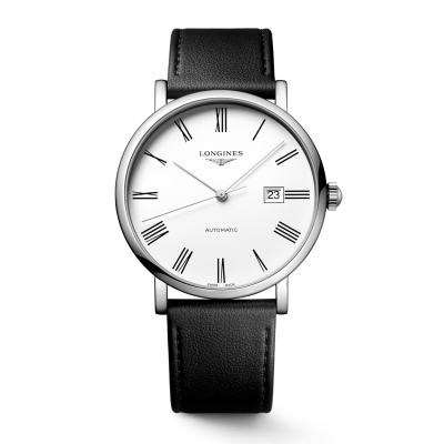 Longines Elegant Collection L49114112 41 mm steel case leather strap