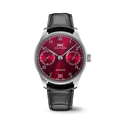 IWC Schaffhausen Portugieser IW500714 42mm steel case leather strap automatic 7 days