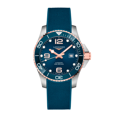 Longines HydroConquest L37823989 43 mm Automatik-Stahlgehäuse mit Kautschukarmband