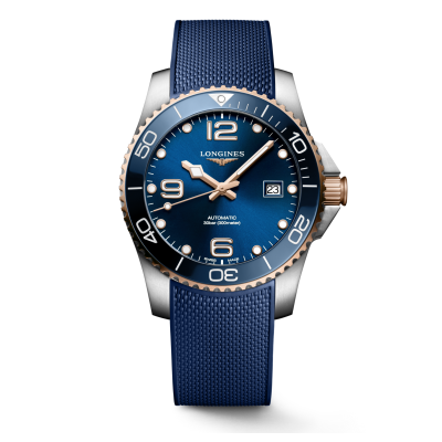 Longines HydroConquest L37813989 41mm automata acél tok kerámia lünetta kék szíj