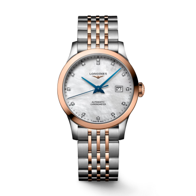 Longines Record L23215877 30mm automata acél arany tok és csat