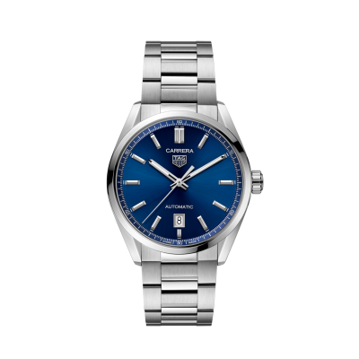 Tag heuer carrera blue dial stainless steel men's watch sale