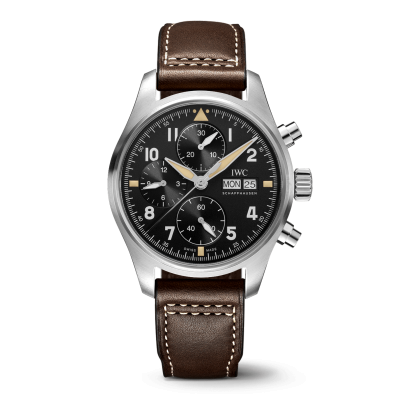 IWC Schaffhausen Pilot 's Watch Chronograph Spitfire IW387903 41mm Stahlgehäuse Lederarmband