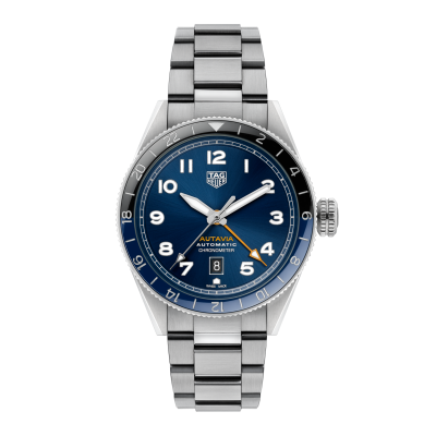 TAG Heuer Autavia WBE511A.BA0650 42mm automatisches GMT-Stahlgehäuse Stahlschließe